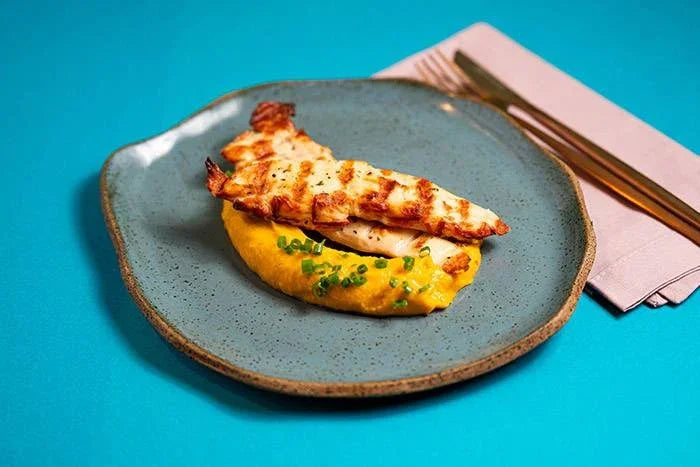 FRANGO GRELHADO COM PURÊ DE ABÓBORA