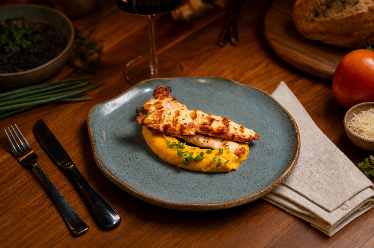 FRANGO GRELHADO COM PURÊ DE ABÓBORA 240g